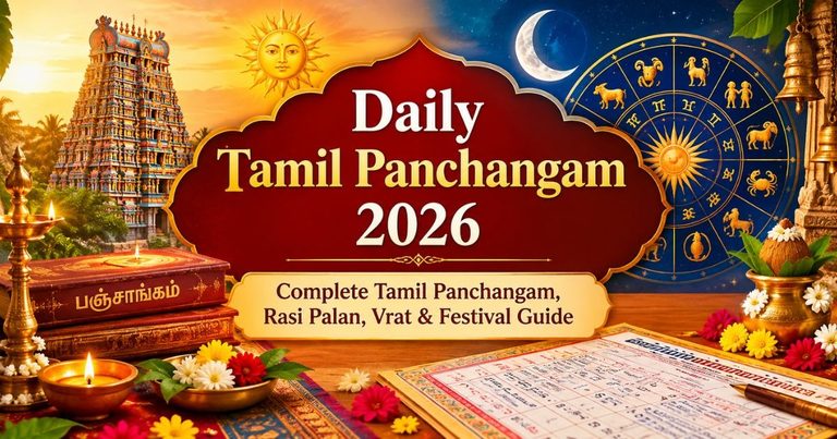 Daily Tamil Panchangam 2026 Complete Tamil Panchangam, Rasi Palan, Vrat & Festival Guide