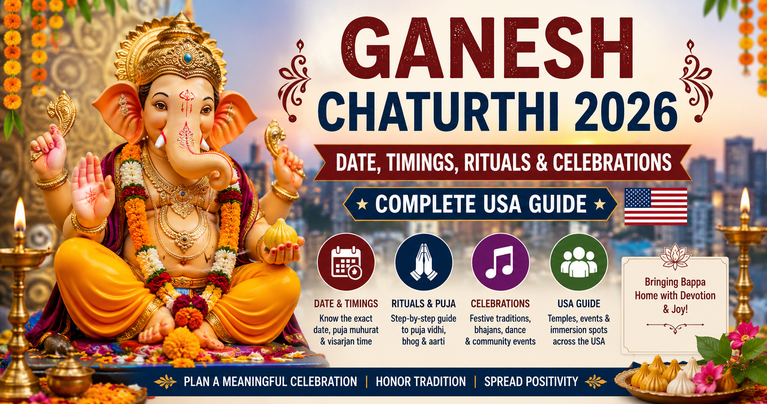 Ganesh Chaturthi 2026: Date, Timings, Rituals & Celebrations Complete USA Guide