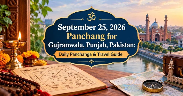 September 25, 2026 Panchang for Gujranwala, Punjab, Pakistan: Daily Panchanga & Travel Guide
