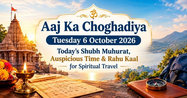 Aaj Ka Choghadiya Tuesday 6 October 2026 Today’s Shubh Muhurat, Auspicious Time & Rahu Kaal for Spiritual Travel