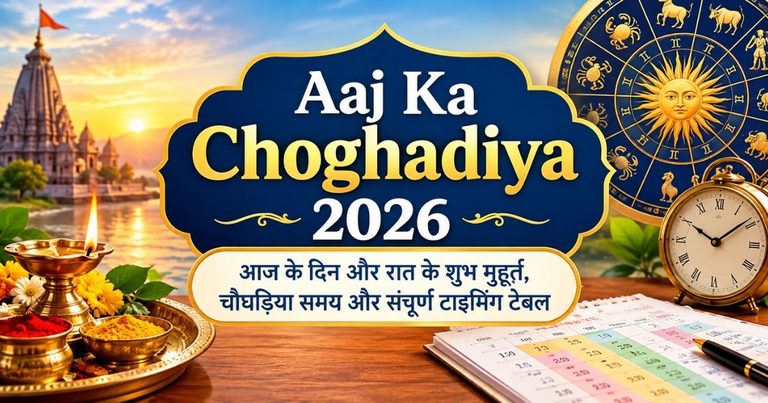 Aaj Ka Choghadiya 2026: आज के दिन और रात के शुभ मुहूर्त, चौघड़िया समय और संपूर्ण टाइमिंग टेबल