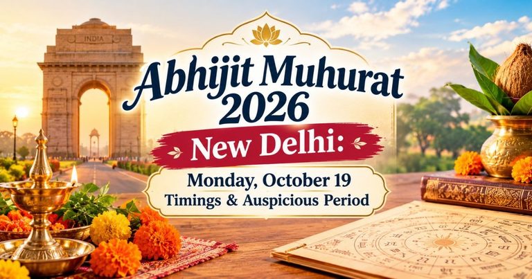 Abhijit Muhurat 2026 New Delhi: Monday, October 19 Timings & Auspicious Period